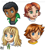 Size: 2117x2283 | Tagged: safe, artist:sailormoonandsonicx, chris thorndyke, human, 2015, danny, dark skin, frances, group, headshot, helen, mouth open, signature, simple background, smile, smiling at viewer, sonic x, white background