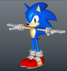 Size: 533x566 | Tagged: safe, artist:gabs_c4d, sonic the hedgehog, 2025, 3d, gradient background, looking at viewer, smile, smiling at viewer, solo, standing, t-pose, tyson hesse style