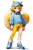 Size: 512x768 | Tagged: safe, ai art, ray the flying squirrel, human, asymmetrical clothes, asymmetrical legwear, baseball cap, blue eyes, goggles, goggles around neck, hoodie, humanized, loose socks, male, partially humanized, shorts, simple background, single leg pantyhose, sneakers, solo, white background, yellow hair