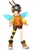 Size: 512x768 | Tagged: safe, ai art, charmy bee, human, asymmetrical clothes, asymmetrical legwear, brown hair, goggles, goggles on head, hair over one eye, helmet, humanized, jacket, male, official style, orange eyes, partially humanized, shoes, shorts, simple background, single leg pantyhose, solo, white background, wings