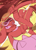 Size: 599x823 | Tagged: safe, artist:uta2400, knuckles the echidna, echidna, extreme gear, eyewear on head, goggles, goggles on head, looking at viewer, male, monochrome, one fang, simple background, smile, smiling at viewer, solo, yellow background