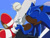 Size: 640x480 | Tagged: safe, editor:blackeditsgalore, sonic the hedgehog, 2023, ball, black edit, dark skin, edit, edited screencap, eyes closed, smile, solo, sonic x, spinning object