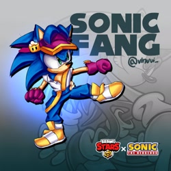 Size: 2048x2048 | Tagged: safe, artist:vinuui_, sonic the hedgehog, gradient background, solo