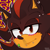Size: 3048x3048 | Tagged: safe, artist:artisterki, shadow the hedgehog, 2023, abstract background, bandaid, blushing, cheek fluff, chin peircing, close-up, ear fluff, ear piercing, earring, eyebrow piercing, face fluff, face piercing, icon, lidded eyes, looking at viewer, male, outline, signature, smile, smiling at viewer, solo, white outline