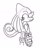 Size: 702x888 | Tagged: safe, artist:iratusmus, lizard, 2023, :|, ask response, blushing, chameleon, faic, female, flat colors, hands together, line art, liza the chameleon, looking down, monochrome, simple background, sketch, solo, standing, white background