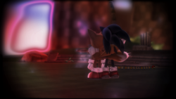 Size: 1280x720 | Tagged: safe, artist:495557939, artist:metalclassy, artist:sab64, miles "tails" prower, sonic the hedgehog, green hill zone, 2019, 3d, abstract background, alternate universe, arm around shoulders, duo, fence, gay, grass, looking offscreen, mmd, outdoors, shipping, sonic x tails, standing