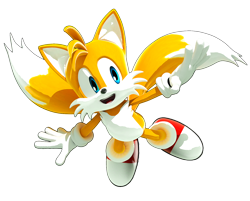 Size: 1510x1213 | Tagged: safe, artist:finnakira, miles "tails" prower, 2014, 3d, absurd res, arms out, cel shaded, flying, looking offscreen, mid-air, mouth open, open smile, redraw, smile, solo, sonic generations