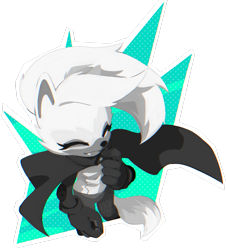 Size: 1280x1415 | Tagged: safe, artist:iikuto, whisper the wolf, 2018, eyes closed, greyscale, monochrome, one fang, outline, signature, simple background, smile, solo, standing, transparent background
