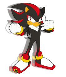 Size: 3400x4000 | Tagged: safe, artist:oneinadillion, shadow the hedgehog, 2025, clenched fist, frown, looking at viewer, outline, pointing, pointing at viewer, simple background, solo, standing, transparent background