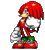 Size: 730x810 | Tagged: safe, editor:jaminux, knuckles the echidna, echidna, 2022, alternate eye color, animated, blue eyes, clenched fists, edit, gif, pixel art, simple background, smile, smiling at viewer, solo, sonic advance, sprite, standing, transparent background, upscaled