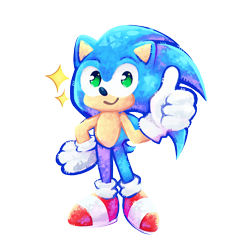 Size: 1500x1500 | Tagged: safe, artist:riidrawings, sonic the hedgehog, 2025, cute, hand on hip, simple background, smile, smiling at viewer, solo, sonabetes, sparkles, standing, thumbs up, transparent background