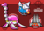 Size: 2663x1852 | Tagged: safe, artist:shadowlifeman, 2020, abstract background, badnik, bat brain, eggman empire logo, fangs, fire, flame, looking offscreen, rexon, robot, sonic channel style, spiker, trio