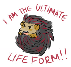 Size: 1280x1204 | Tagged: safe, artist:makieeeee, shadow the hedgehog, hedgehog, 2017, animalified, curled up, cute, dialogue, english text, literal animal, mouth open, paws, shadowbetes, simple background, solo, text, too cute to be taken seriously, white background