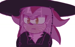 Size: 1328x846 | Tagged: safe, artist:lavniart, shadow the hedgehog, 2025, clenched teeth, crossover, jinu (k-pop demon hunters), k-pop demon hunters, lidded eyes, looking offscreen, simple background, solo, white background