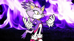 Size: 1192x670 | Tagged: safe, artist:soniclover82, blaze the cat, alternate version, solo, wallpaper