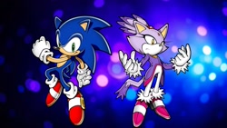 Size: 1920x1080 | Tagged: safe, artist:soniclover82, blaze the cat, sonic the hedgehog, duo, wallpaper