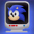 Size: 1991x1991 | Tagged: safe, artist:marcosvargas, sonic the hedgehog, 2023, gradient background, life monitor, lineless, monitor, no characters