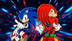 Size: 1920x1080 | Tagged: safe, artist:soniclover82, knuckles the echidna, sonic the hedgehog, duo, wallpaper