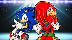 Size: 1192x670 | Tagged: safe, artist:soniclover82, knuckles the echidna, sonic the hedgehog, alternate version, duo, wallpaper