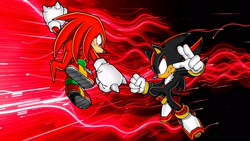 Size: 1920x1080 | Tagged: safe, artist:soniclover82, knuckles the echidna, shadow the hedgehog, duo, wallpaper