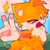 Size: 1044x1034 | Tagged: safe, artist:zwolf301, miles "tails" prower, 2025, clouds, daytime, fluffy, heart tongue, looking at viewer, mouth open, one fang, open smile, outdoors, smile, smiling at viewer, solo, sparkles, standing, v sign, wink, winking at viewer