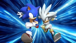 Size: 1920x1080 | Tagged: safe, artist:soniclover82, silver the hedgehog, sonic the hedgehog, 3d, duo, wallpaper