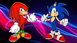 Size: 1920x1080 | Tagged: safe, artist:soniclover82, knuckles the echidna, sonic the hedgehog