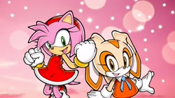 Size: 1920x1080 | Tagged: safe, artist:soniclover82, amy rose, cream the rabbit