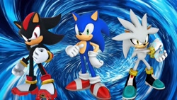 Size: 1920x1080 | Tagged: safe, artist:soniclover82, shadow the hedgehog, silver the hedgehog, sonic the hedgehog