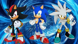 Size: 1192x670 | Tagged: safe, artist:soniclover82, shadow the hedgehog, silver the hedgehog, sonic the hedgehog