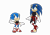Size: 6500x4500 | Tagged: safe, artist:soap-rain, sonic the hedgehog, hedgehog, 2022, boots, classic sonic, classic sonic (universe), crop top, duo, eyelashes, gender swap, jacket, jacket around waist, looking offscreen, male, pants, self paradox, shorts, simple background, smile, sonic generations, standing, transparent background