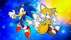 Size: 1192x670 | Tagged: safe, artist:soniclover82, miles "tails" prower, sonic the hedgehog, alternate version, duo, wallpaper