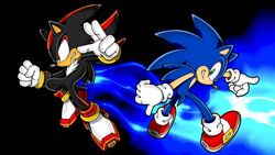 Size: 1192x670 | Tagged: safe, artist:soniclover82, shadow the hedgehog, sonic the hedgehog, alternate version, duo, wallpaper
