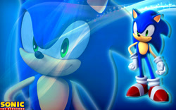 Size: 1131x707 | Tagged: safe, artist:sonicthehedgehogbg, sonic the hedgehog, 3d, solo, wallpaper