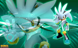Size: 1131x707 | Tagged: safe, artist:sonicthehedgehogbg, silver the hedgehog, 3d, solo, wallpaper