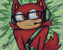 Size: 2048x1629 | Tagged: safe, artist:ser-donut, gadget the wolf, wolf, 2025, abstract background, frown, looking offscreen, male, one fang, signature, solo
