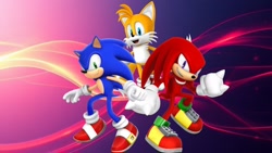 Size: 1920x1080 | Tagged: safe, artist:soniclover82, knuckles the echidna, miles "tails" prower, sonic the hedgehog