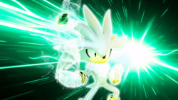 Size: 1192x670 | Tagged: safe, artist:fentonxd, artist:soniclover82, silver the hedgehog, 3d, alternate version, chaos emerald, edit, psychokinesis, wallpaper