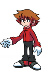 Size: 670x1032 | Tagged: safe, artist:christiandrawsalot, chris thorndyke, human, 2023, alternate outfit, clothes, eyebrow clipping through hair, gloves, headcanon, looking at viewer, simple background, smile, smiling at viewer, solo, sonic x, white background