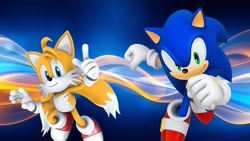 Size: 1920x1080 | Tagged: safe, artist:soniclover82, miles "tails" prower, sonic the hedgehog, 3d, duo, wallpaper