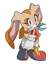 Size: 1283x1688 | Tagged: safe, artist:ladygt, cream the rabbit, 2011, brown nose, hands behind back, hands together, looking at viewer, looking back, looking back at viewer, mouth open, open jacket, simple background, smile, smiling at viewer, solo, standing, transparent background