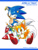 Size: 600x795 | Tagged: safe, artist:sanitrance, miles "tails" prower, sonic the hedgehog, 2009, character name, classic sonic, classic sonic (universe), classic tails, cute, duo, hand on another's head, holding something, looking at viewer, mouth open, open smile, ring, simple background, sitting, smile, smiling at viewer, staff, standing, white background, wink