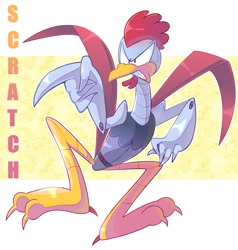 Size: 1644x1728 | Tagged: safe, artist:lavayaka, scratch, character name, robot, solo