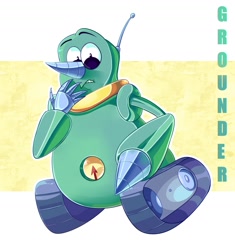 Size: 1539x1638 | Tagged: safe, artist:lavayaka, grounder, character name, robot, solo