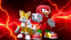 Size: 1920x1080 | Tagged: safe, artist:soniclover82, knuckles the echidna, miles "tails" prower