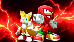 Size: 1192x670 | Tagged: safe, artist:soniclover82, knuckles the echidna, miles "tails" prower