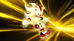 Size: 1920x1080 | Tagged: safe, artist:soniclover82, shadow the hedgehog, super shadow, 3d, solo, super form, wallpaper