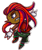 Size: 828x995 | Tagged: safe, artist:shadow-luna, knuckles the echidna, human, chibi, dark skin, gloves, humanized, outline, shoes, shorts, simple background, sleeveless shirt, solo, transparent background
