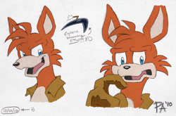 Size: 900x594 | Tagged: safe, artist:psychoangel51402, 2010, brown gloves, clothes, gloves, kangaroo, mouth open, signature, simple background, solo, walt wallabee, white background