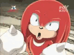 Size: 400x300 | Tagged: safe, amy rose, chris thorndyke, cream the rabbit, knuckles the echidna, miles "tails" prower, sonic the hedgehog, echidna, fox, hedgehog, human, abuse, animated, crushed, edit, female, frank thorndyke, gif, jetix, low res, male, running, scared, sonic x